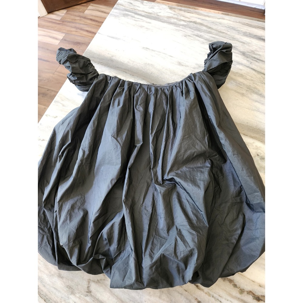 Alex Marie Black Bubble Hem Off Shoulder Ruched Sleeve Party Dress Size 4